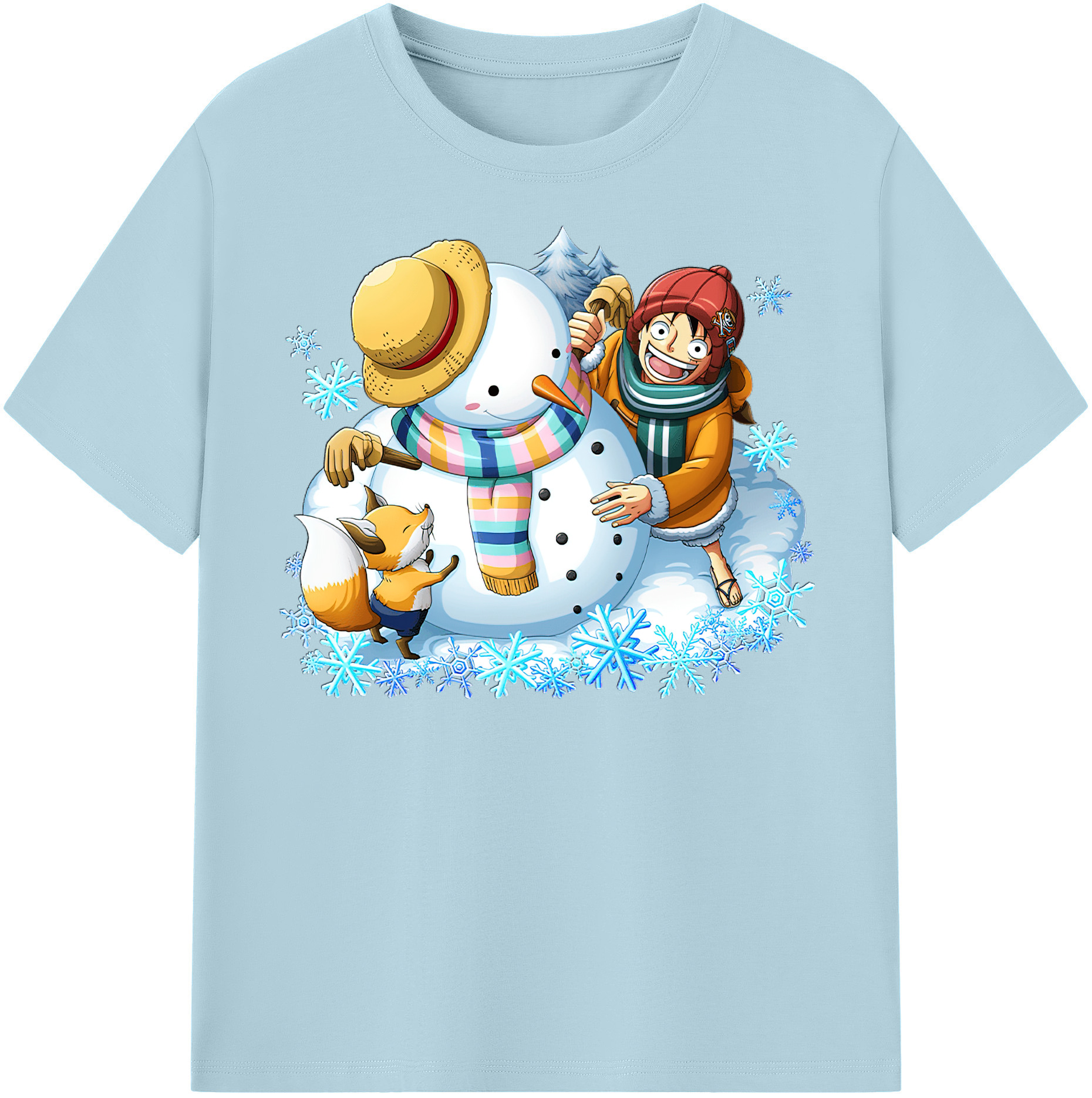 ワンピース モンキー・D・ルフィ ONE PIECE Monkey D. Luffy 綿100％半袖Tシャツ（フロントプリント）